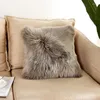 Oreiller 17 couleurs fausse laine fourrure moelleux oreillers pour housse de canapé épaissir doux chaud taie d'oreiller solide carré longue peluche