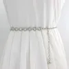 Belts Dress Thin Belt Metal Waist Chain Ladies Fashion Hip High Gold Silver Narrow Thick Tassel Crystal Diamond