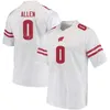 NCAA Wisconsin Badgers College Football 11 Skyler Bell Jersey University 55 Maema Njongmeta 85 Clay Cundiff 5 Graham Mertz 0 Braelon Allen 1 Chez Mellusi Red White