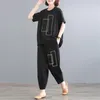 Survêtements pour femmes 2022 Vêtements d'été Femmes 5XL Costume de sport Top et pantalon deux pièces Sportwear Home Big Survêtement Ensemble assorti