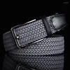 Cinture Cintura in tela Casual da uomo con fibbia ad ardiglione gratuita Pantaloni elasticizzati in tessuto elasticizzato alla moda da golf allungati