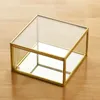 Förvaringslådor fack hexagon transparent glas smycken vigselring geometrisk klar arrangör hållare bordsskiva containe 221028