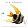 Dekoracyjne figurki żywe paski tropikalne szklane ryby rzeźba kolorowy wzór dekoracji domu realistyczne kształt pomieszczenia dekorują 237z
