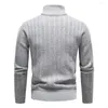 Herentruien Comfortabele gestreepte textuur Anti-pilling Pure Color Men Sweater Kleding