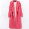 Women's Fur European Fashion Winter Faux Jackets and Coats for Women in Stock Female Windbreaker Trench Street Overcoat 2022