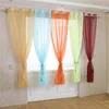 Curtain Solid Color Bedroom Drap Sheer Wedding Glass Yarn Voile Door Window Screening Valances Home El Decor D35