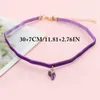 Choker Women Fashion Decorative 4PCS Handmade Adjustable Pendant Velvet Necklace Charm For Jewelry