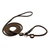 Dog Collars Genuine Leather Slip Leash For Small Medium Dogs Puppy Pet Lightweight Soft Thin Sturdy Adjustable Lead Brown