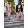 Tweedelige broek voor dames elegante mode dames blazer pakken ontworpen eenmalige borsten 2 stuks set kantoor dame casual streetwear jas