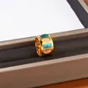 Autumn and Winter New Bali Popular Style Ring Vintage Wide Faced Colorful Gem Ring for Women Simple Cool Fashion Jewelry