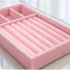 Jewelry Pouches Pink Velvet Stackable Display Tray Case For Jewellery S Fashion Portable Organizer Box