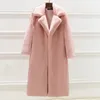 Damesbont Europese mode Winterfaux jassen en jassen voor vrouwen in voorraad Vrouwelijke windscheper Trench Street Overcoat 202222