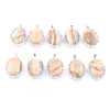 Natural Stone Pendants Oval Bead Owyhee Picture Dangle Pendant For Necklace Jewelry Making Popul￤ra N3323