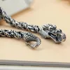 Łańcuchy vintage men smok 925 srebrny naszyjnik moda punk 5 mm 22 "Chopin Chain Thai Fine Jewelry Man Prezent