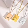 Pendant Necklaces 2022 Fashion Email For Women Girls Keepsake Gifts Jewelry Gold Color Stainless Steel Envelope