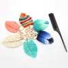 Baumwollfaden Stoff Keychain Quasten Blätter Form Fransen Anhänger Schlüsselketten Schmuck Erstellen Erkenntnisse Handwerk Accessoires
