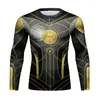 T-shirt da uomo Uomo Elasticità Manica lunga Compressione Stretta Quick Dry T-shirt Costume T-shirt Rash Guard maschile