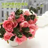 Decoratieve bloemen Europese stijl Large Rose Silk Flower Bouquet Kunstmatige planten Home Decor Simulatie Bruiloft Decoratie Bonsai Plant