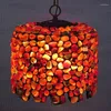 Hänglampor högklassig antik Tiffany Lamp Natural Agate Jade Art Decorative Hanging Bedroom Study Room