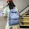 Backpack Minimalist Solid Color Backpacks For Women Nylon School Bags Teenage Girls Student Casual Shoulder Bag Travel Rucksack