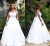 2023 Wspaniałe długie rękawy suknie ślubne suknia ślubna koronkowa aplikacja linia szyi linia plus w rozmiarze niestandardowe ogród plażowy vestido de novia 403 403