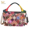 Borse da sera Borsa a tracolla multicolore in vera pelle da donna con fiori Borsa a tracolla Borsa a tracolla da donna Design Tote 815