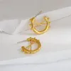 Hoop Earrings AENSOA Unique Design Gold Color Geometric Hoops Personality Chunky Smooth Round For Women Girl Wholesale Jewelry