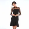 Casual Dresses Yyfs 2022 Summer Ladies Elegant Party Dress Women Cotton Gaze Loog Sleeve Hollow Out Bodycon Midi High Quality