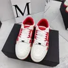 Designer men's sports shoes high-end casual shoes classic men's shoes stitching bone stickers shoes black and white high-quality running shoes red sports shoes.