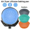 Bakeware Tools Reusable Air Fryers Pad Silicone Pot Basket Mat Grill Pan Accessories Oven Baking Tray Round Replacemen Lining