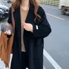 2022 Kadın Yün Karışımları Resmi Yün Palto Çevir Doğrası Uzun Kollu Moda Katlı Kemer Casaco Feminino BS111