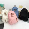 Backpack Minimalist Solid Color Backpacks For Women Nylon School Bags Teenage Girls Student Casual Shoulder Bag Travel Rucksack