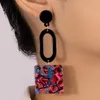 Boucles d'oreilles pendantes UJBOX étanche longue résine d'acide acétique pour les femmes géométrique ovale carré goutte en gros en vrac