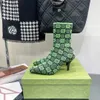 75 mm Jacquard dzianinowe buty kostki stolitowe buty rozciągające się Wydłużone kwadratowe palce palcowe buty botki luksusowe buty projektowe Fabryki Fabryki