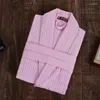 Men's Sleepwear Men's Robe Cotton Bathrobe Waffle Fleece Homewear Male Long Sleeved Pajamas Warm Kimono Bridesmaid Christmas