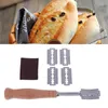 Ferramentas de Bakeware 5 Blades Bread Bakers Bakers Ferling Tool Fool Masting Fazendo alça de madeira Cutter Baking Sour Jart Scoring Knife Razor