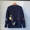 2023 Julbanan Kvinnor Ytterkläder Jackor Kläder Designer Cartoon Embroidery Sweater Cardigan Women Långärmning Stickad kappa Kvinnliga Autumn Winter Clothes