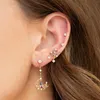 Boucles d'oreilles étalon Ins Hollow Moon Oreille pour les femmes mignonnes à eau rose plaqué or Drop zircon coeur fashion bijoux esthétique Gift295i