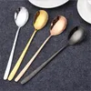 Besteck-Sets, 1 Set, koreanische Küche, Löffel und Essstäbchen, Geschirr, Edelstahl, kreativ, spiegelpoliert, Titan, rund, massiv, Besteck