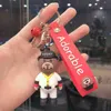 Keychains Cartoon Hooded Bear Detective Doll Nyckel Lovely Car Par Bag Pendant Gift