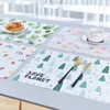 Tapis de table 6 pièces/ensemble INS fraise fruits impression napperon ménage PVC tapis salle à manger séchage sous-verres décoratifs