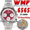 Paul Newman ST91 Cronógrafo Manual do Sinuação Mens Assista WMF WM6565 1967 Rare Vintage Red Dial Branco Subdial Oystersteel Bracelet Super Edition Eternity Watches