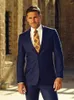 Herenpakken Anniebritney Navy Blue 2 -delige Slim Fit Men Suit op maat gemaakte bruidegom bruiloft Tuxedo Prom Business Set