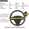 Steering Wheel Covers O SHI CAR Cover Carbon Fiber Leather Braid For Universal Stitch On Wrap Case