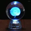 Nocne światła Crystal Ball Ornament Święta Święta Kreatywna Gife Dekoracja sypialni 3D Lampa LED Księżyc