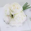 Fleurs décoratives soie pivoine artificielle Rose mariage maison bricolage décor haute qualité grand Bouquet accessoires artisanat blanc fausse fleur