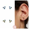 Stud -oorbellen Aide 925 Sterling Silver Blue Rhinestone -serie voor vrouwen Girls Zirkoon Pendant Flower Butterfly Ear Sieraden