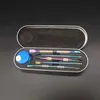 DPSD004 Rökningstillbehör Rostfritt stål Metall Silver eller Rainbow Color 5 Typer Dabber Tool Set Kits