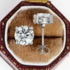 Kolczyki stadninowe Vinregem 925 Sterling Silver White Gold 2ct Moissanite Pass Test Diamond Biżuter