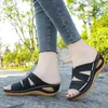 Slippers Ladies Sandals Wedge Heel Platform Peep-Toes Shoes Multicolor مطرزة للنساء